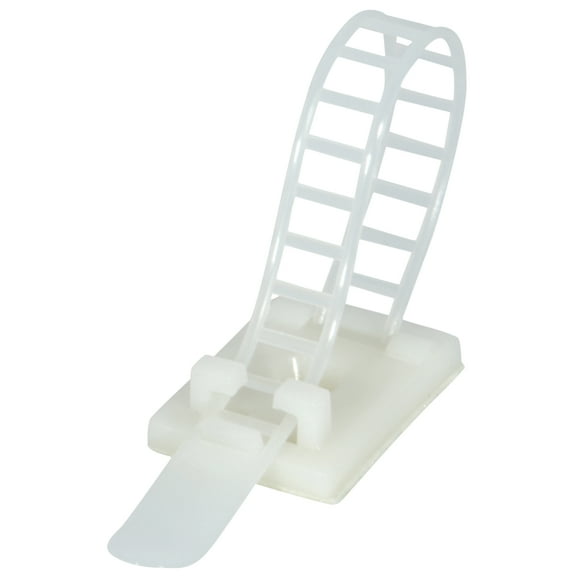 JacobsParts V3 Reusable Adhesive Cable Straps with Optional Screw Mount, Light Duty, 25 Pack (White)