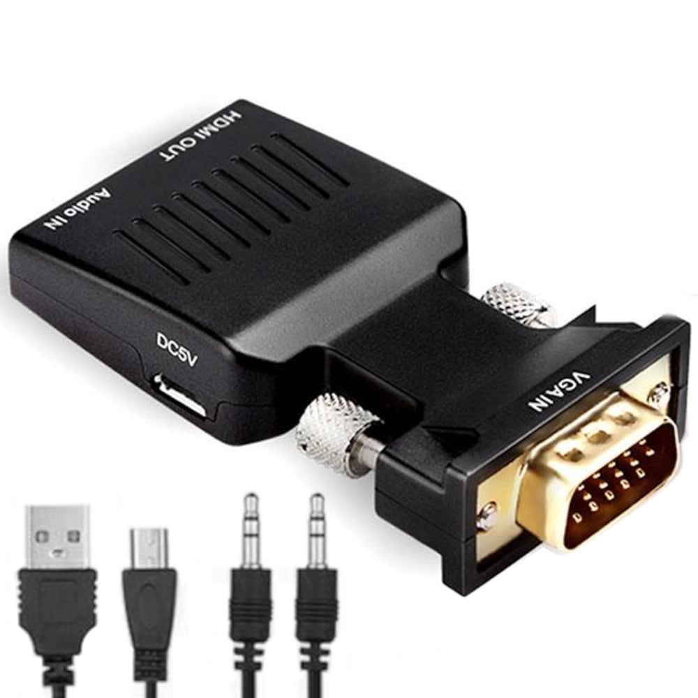 JacobsParts VGA to HDMI Adapter with Audio PC to TV Monitor Projector 1080P Active Converter