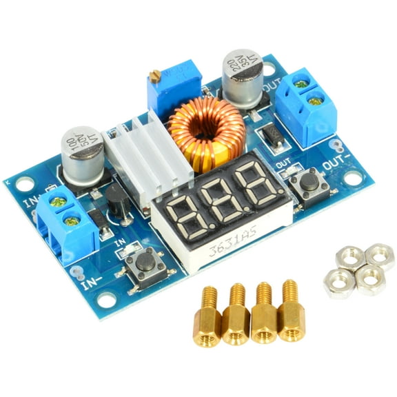 JacobsParts XL4015 5A DC-DC Buck Step-Down Voltage Converter Module Adjustable Power Regulator Board with LED Voltmeter