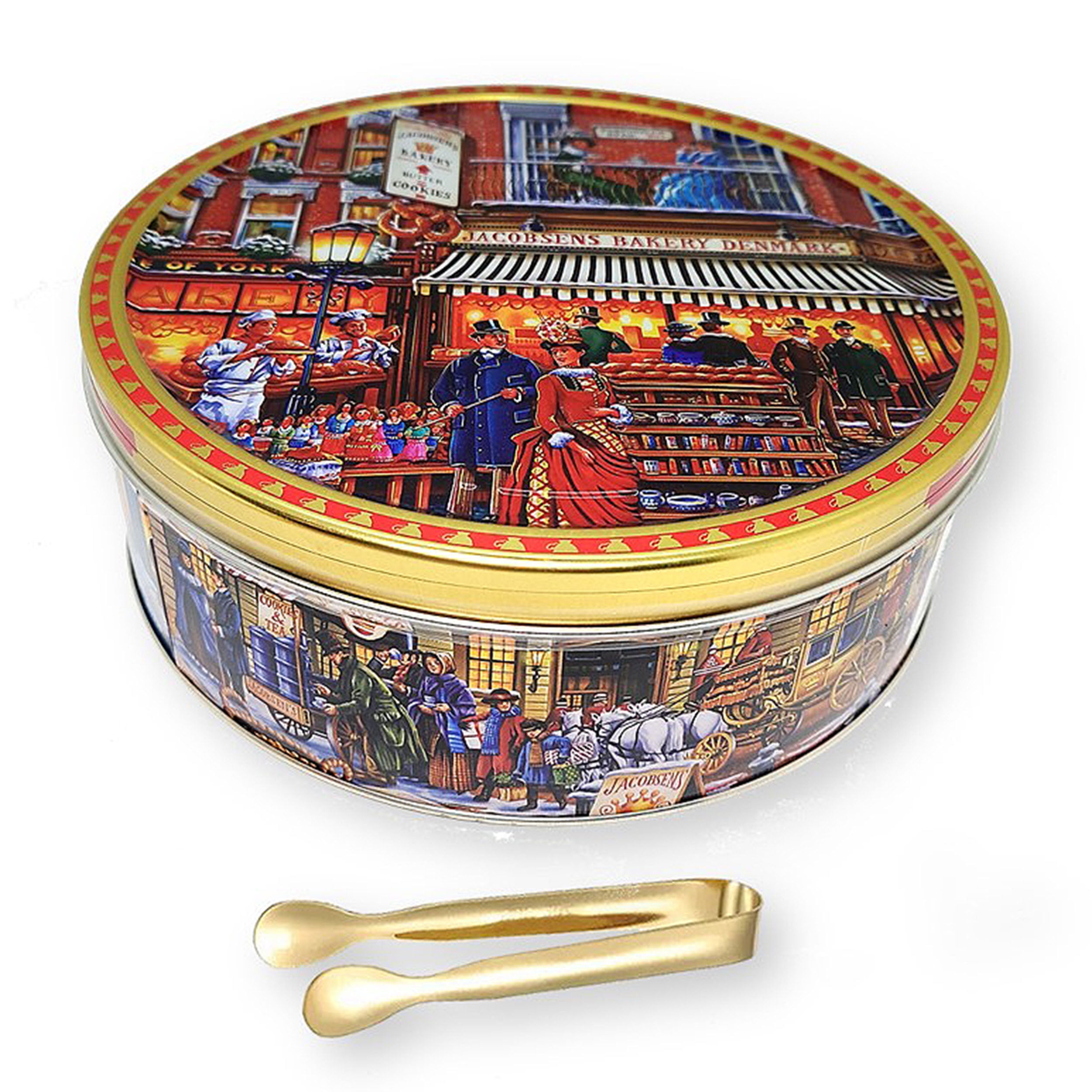 Jacobsens Danish Butter Cookies Portobello Road Embossed Gift Tin 14