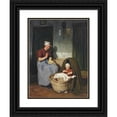 thumbnail image 1 of Jacobus Frederick Sterre De Jong 19x24 Black Ornate Framed Double Matted Museum Art Print Titled: Work and Play, 1 of 5