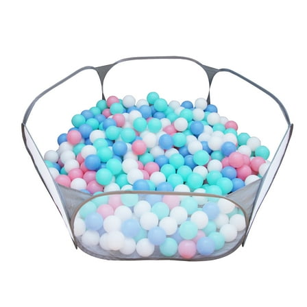 Jacone Portable Cute Grey Hexagon Children Ball Pit, Indoor and Outdoor Easy Folding Ball Play Pool Kids Toy Play Tent with Carry Tote, Balls Not Included