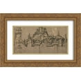 thumbnail image 1 of Jacopo Bellini 2x Matted 24x16 Gold Ornate Framed Art Print 'View of a fortification of Jerusalem', 1 of 2