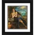 thumbnail image 1 of Jacopo Palma il Giovane 20x23 Black Ornate Framed Double Matted Museum Art Print Titled: The Penitent Magdalene, 1 of 5