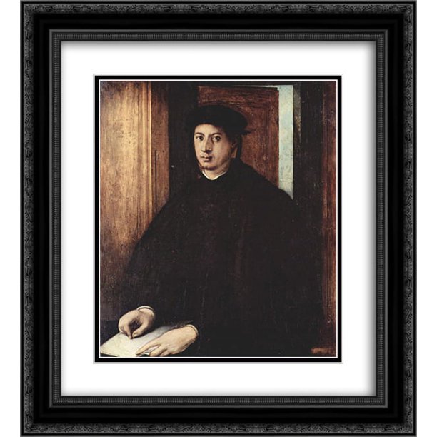 Jacopo Pontormo 2x Matted 20x24 Black Ornate Framed Art Print Portrait