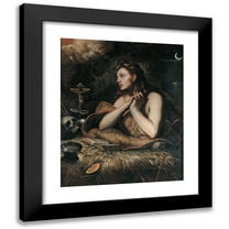 Jacopo Tintoretto 12x14 Black Modern Framed Museum Art Print Titled - Penitent Magdalene (Between 1598 and 1602)