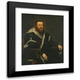 thumbnail image 1 of Jacopo Tintoretto 15x18 Black Modern Framed Museum Art Print Titled - Portrait of a Bearded Man in a Black Robe with Fur, 1 of 5