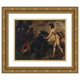 thumbnail image 1 of Jacopo Vignali 14x12 Gold Ornate Wood Frame and Double Matted Museum Art Print Titled - The Prophet Balaam and the Donkey, 1 of 4