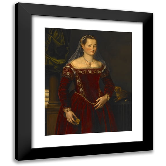 Jacopo Zucchi 12x14 Black Modern Framed Museum Art Print Titled - Portrait of a Lady