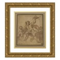 thumbnail image 1 of Jacopo Zucchi 12x14 Gold Ornate Wood Frame and Double Matted Museum Art Print Titled - An Allegory of Architecture; a Male Figure with Two&nbsp;Putti (ca.&nbsp;1585), 1 of 4