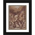 thumbnail image 1 of Jacopo Zucchi 14x18 Black Ornate Wood Framed Double Matted Museum Art Print Titled - Jupiter Fighting the Giants (1540-96), 1 of 5