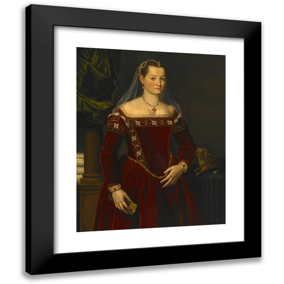 Jacopo Zucchi 20x24 Black Modern Framed Museum Art Print Titled - Portrait of a Lady
