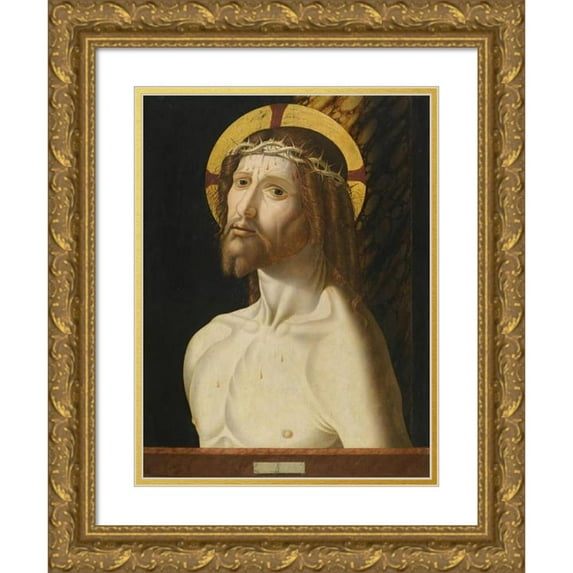 Jacopo da Valenza 18x24 Gold Ornate Framed and Double Matted Museum Art Print Titled - Christ at the Column