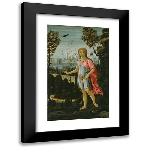 Jacopo del Sellaio 11x14 Black Modern Framed Museum Art Print Titled - Saint John the Baptist (C. 1480)