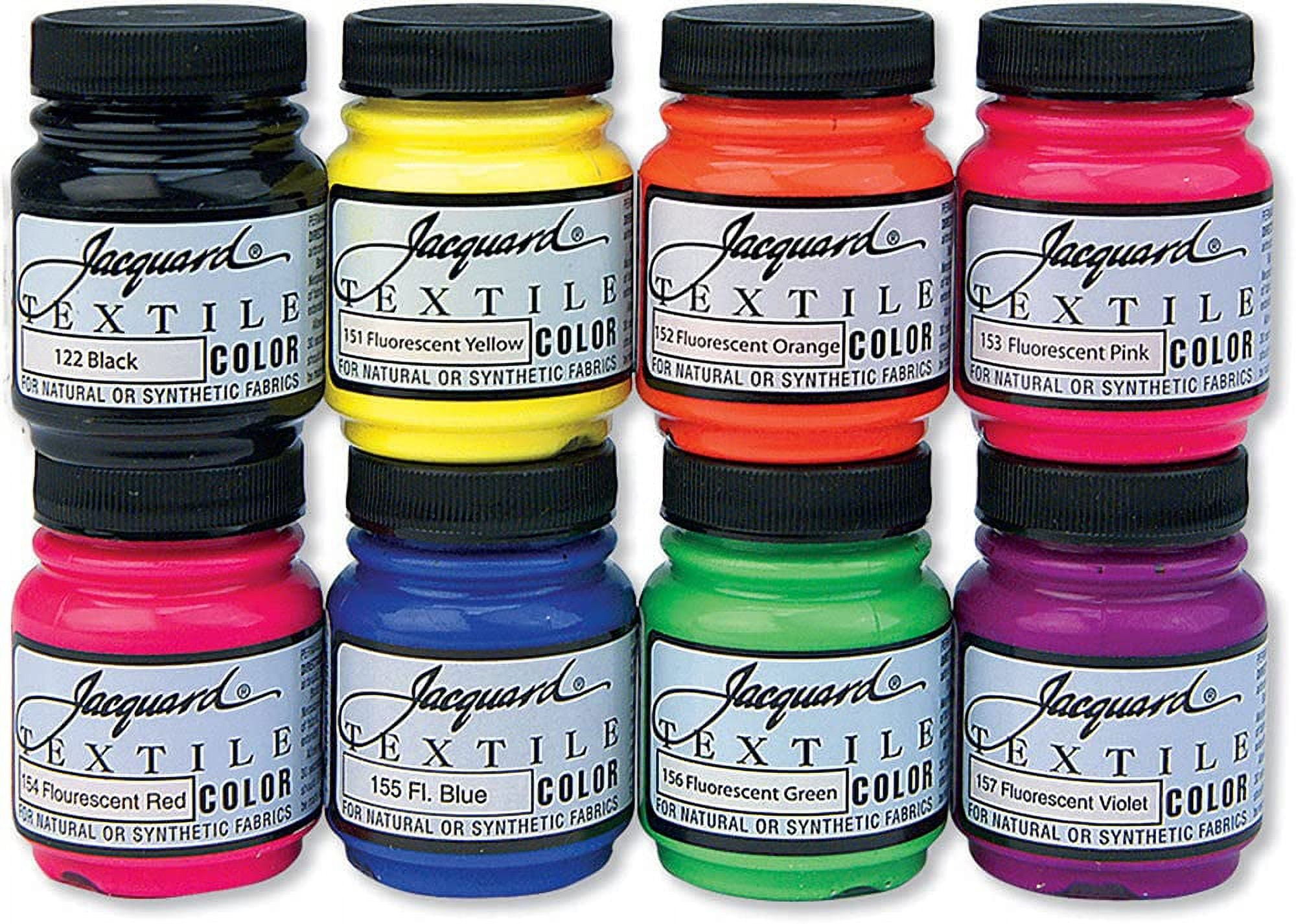 Jacquard Acrylic Textile Paints, Set of 8, 2.25 oz, Fluorescent