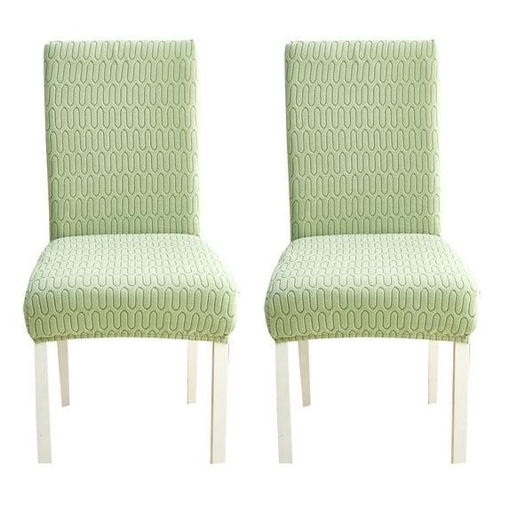 Jacquard Chair Covers,Dining Parsons Chair Slipcovers Universal Non-slip Removable Washable Anti-Dust Super Fit Stretch Chair Protector for Hotel Kitchen Banquet Decor-2-green