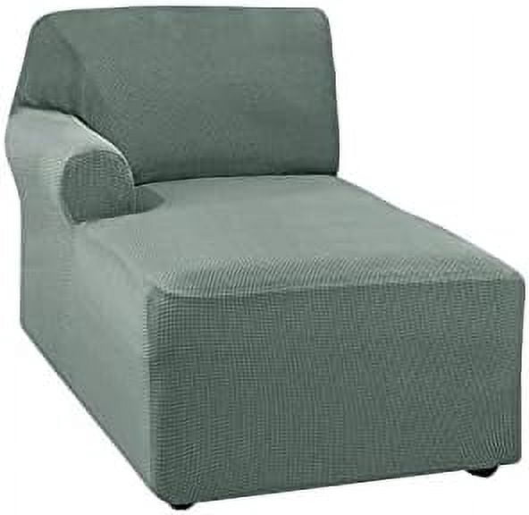 Jacquard Chaise Lounge Cover,Modern Polar Fleece sectional Sofa slipcover,Stretch Left/Right Armchair Cover for loveseat L Shaped Sofa (Cyan,Left Chaise Lounge)
