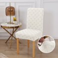 thumbnail image 1 of Jacquard Dining Chair Cover Thickened Polyester | Elastic Full Fit 40-50cm x 45-65cm | Dirtproof, Retractable, Washable, Velvet Feel | Gray, White, Navy, Red, Khaki, 1 of 6