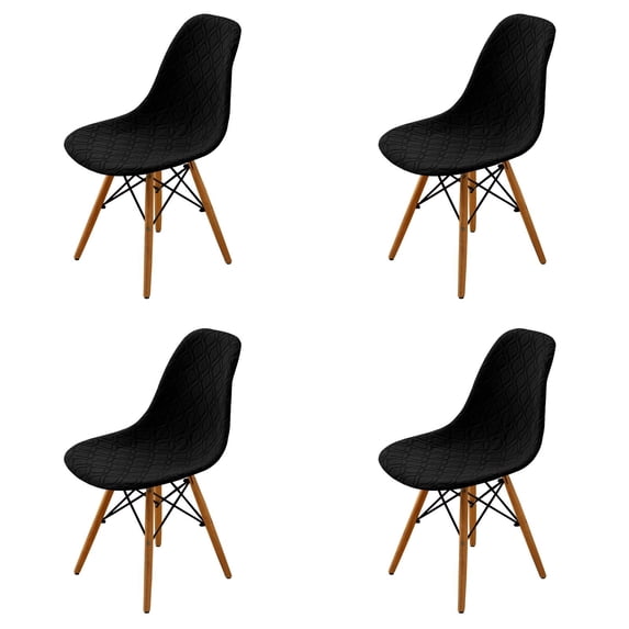 Jacquard Dining Chair Covers Set of 4, Mid Century Modern Dining Room Chair Slipcovers Stretch Shell Chair Cover Lounge Armless Chair Protectors for Home Kitchen Dining Room