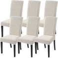 thumbnail image 1 of Jacquard Dining Room Chair Covers Set of 6, Stretch Kitchen Chair Covers Washable Parsons Chair Slipcover Removable Dining Chair Protectors for Hotel,Ceremony（Beige Floral Texture）, 1 of 6