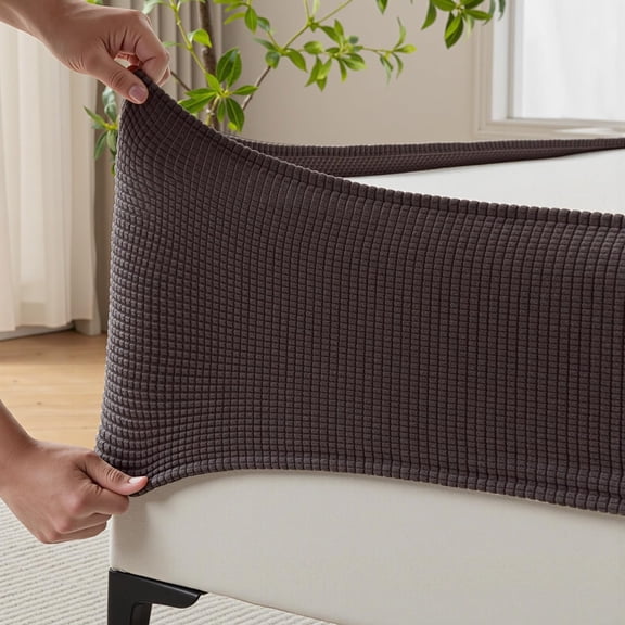 Jacquard Fabric Box Spring Cover,Super Stretchy Wrap Around 4 Sides Elastic Bed Skirt,Wrinkle & Fading Resistant,Washable & Easy Fit. ( Queen)