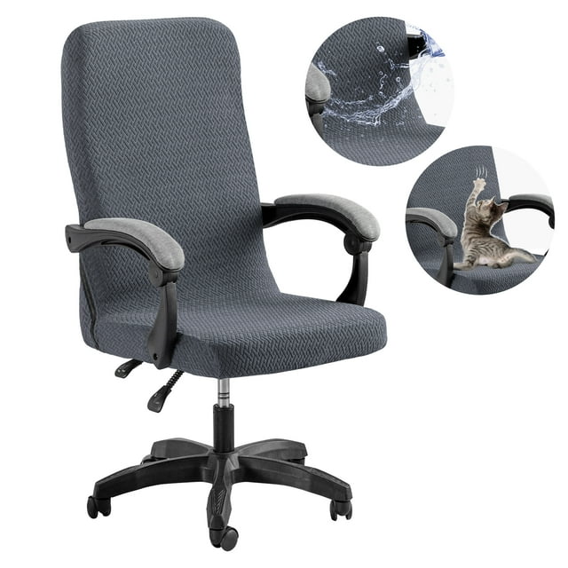 Jacquard High Back Office Chair Cover Stretchable Desk Chair Covers