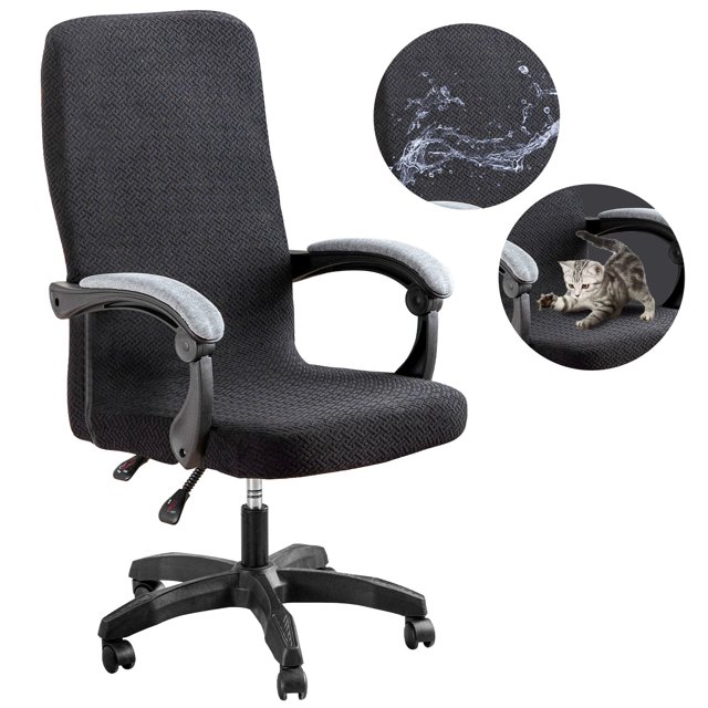 Jacquard High Back Office Chair Cover Stretchable Desk Chair Covers