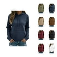 thumbnail image 1 of Jacquard Hoodie for Women 2025 Fall Winter Long Sleeve Casual Hooded Sweatshirt with Pockets Pullover Tops, 1 of 1