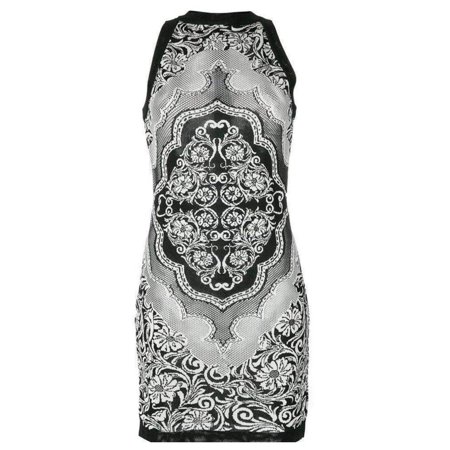 Jacquard Lace Print Mini Dress