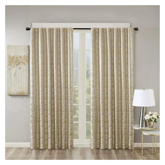 Jacquard Lined Total Blackout Rod Pocket/Back Tab Curtain Panel(Only 1 Pc Panel)