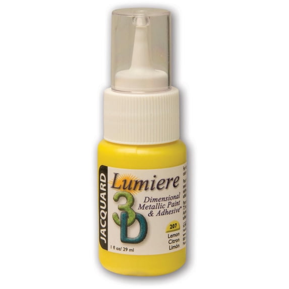 Jacquard Lumiere 3D Adhesive & Dimensional Paint, 1 oz., Lemon