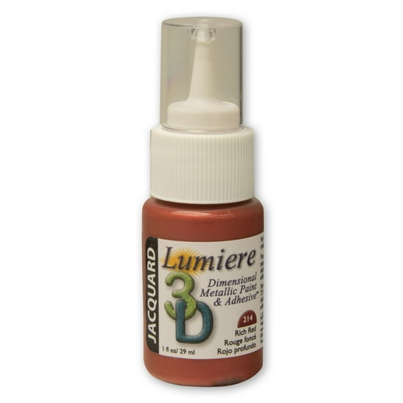 Jacquard Lumiere 3D Adhesive & Dimensional Paint, 1 oz., Rich Red