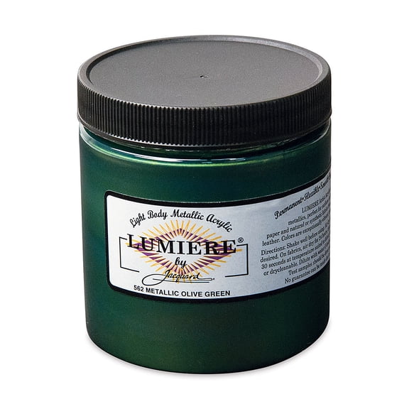 Jacquard Lumiere Acrylic - Metallic Olive Green, 8 oz Jar