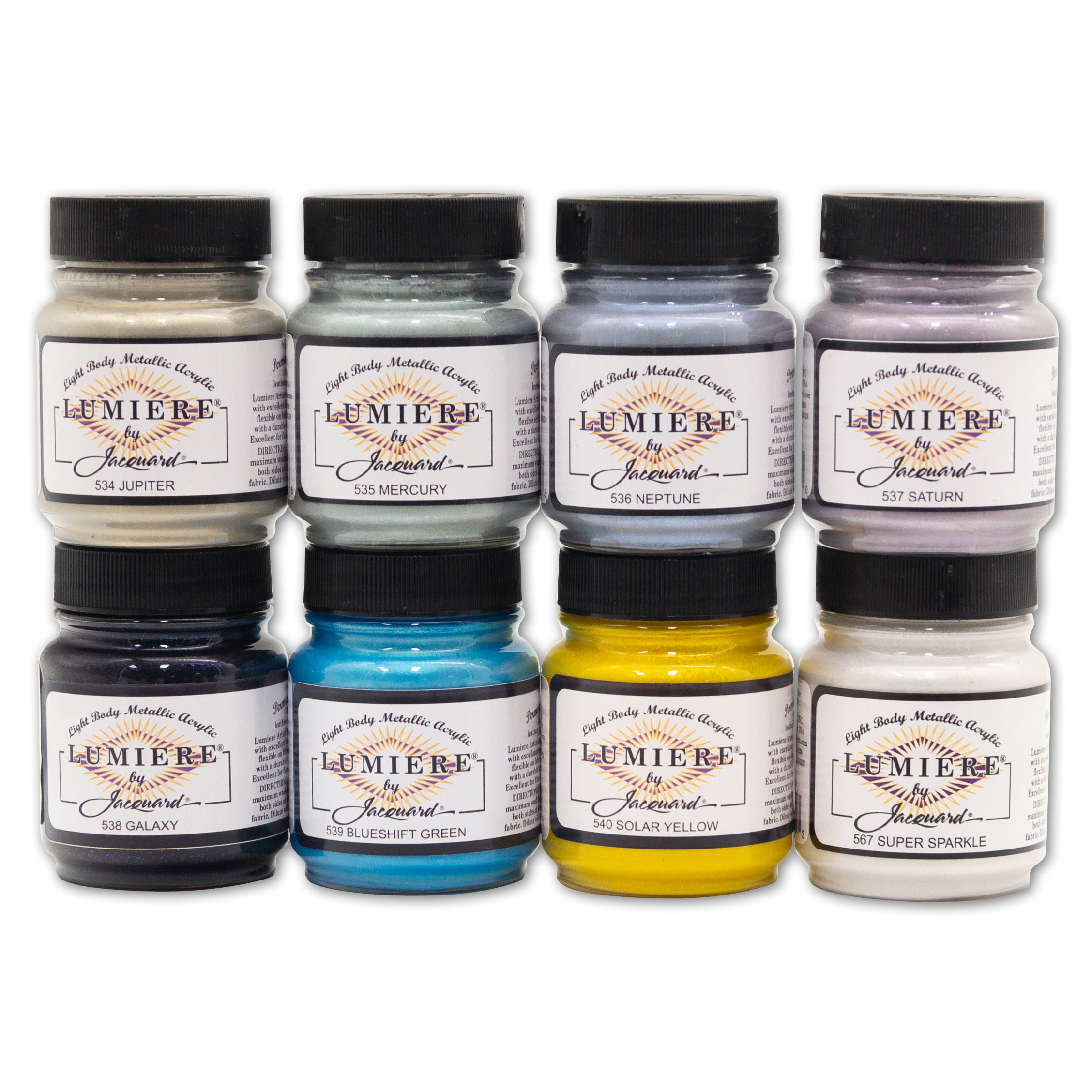 Jacquard Lumiere Metallic Acrylic Paint 2.5oz 8/Pkg-Celestial