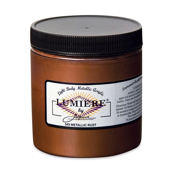 Jacquard Lumiere Metallic Acrylic Paint 8Oz-Metallic Rust