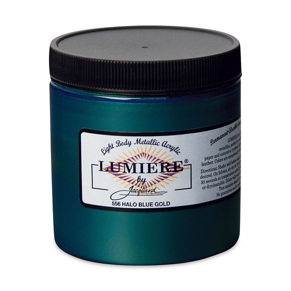 Jacquard Lumiere Metallic Acrylic Paint 8oz-Halo Blue Gold