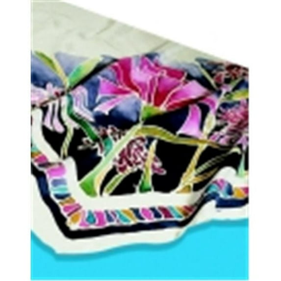 Jacquard Medium-Weight China Silk Painting Scarve - 8 x 54 in. - White