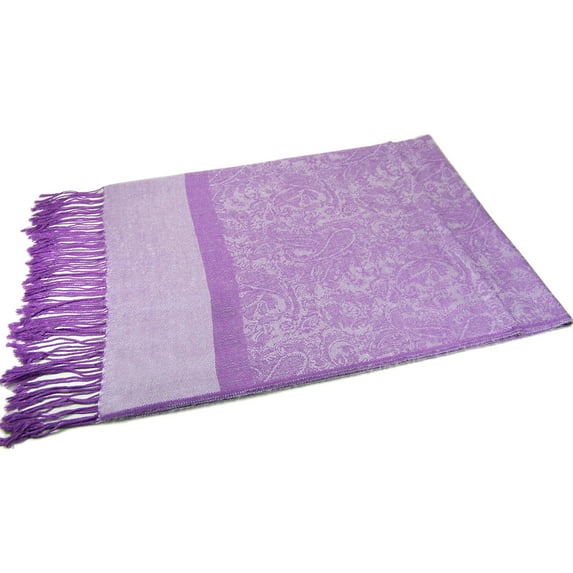 Jacquard Paisley Pashmina Shawl Wrap Elegant Double-Sided Two Tone Vintage Scarf