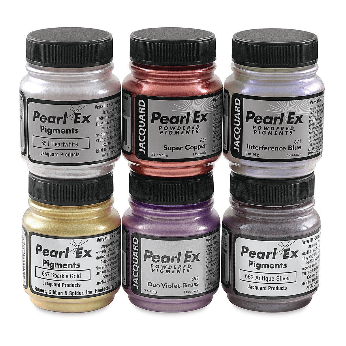 Jacquard Pearl Ex Mica Pigment Set, 6-Colors