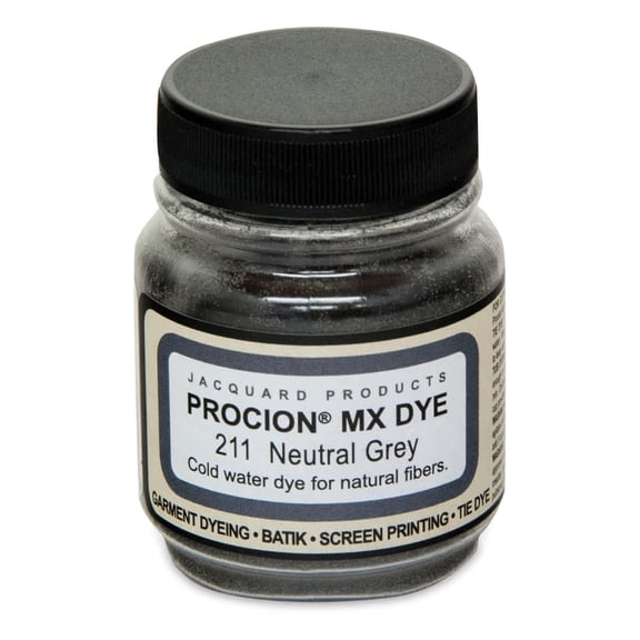 Jacquard Procion MX Fiber Reactive Cold Water Dye - Neutral Gray, 2/3 oz jar
