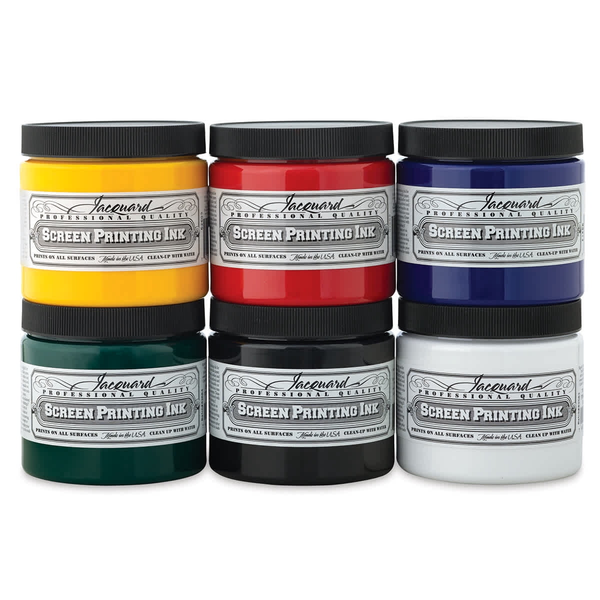 Jacquard Professional Fast Dry Washable Screen Printing Ink Set, 1 pt ...