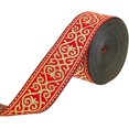 thumbnail image 1 of Jacquard Ribbon 7.66 Yards 3.3cm Wide Ethnic Style Jacquard Ribbons Red Floral Embroidery Trim Flower Polyester Trims for DIY Clothing Bag Sewing Decorations Gift Wrapping, 1 of 6
