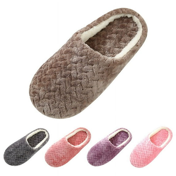 Jacquard Soft Bottom Cotton Slippers Suede Non-slip Cotton Slippers Indoor Cotton Slippers dark COFFEE 40/41