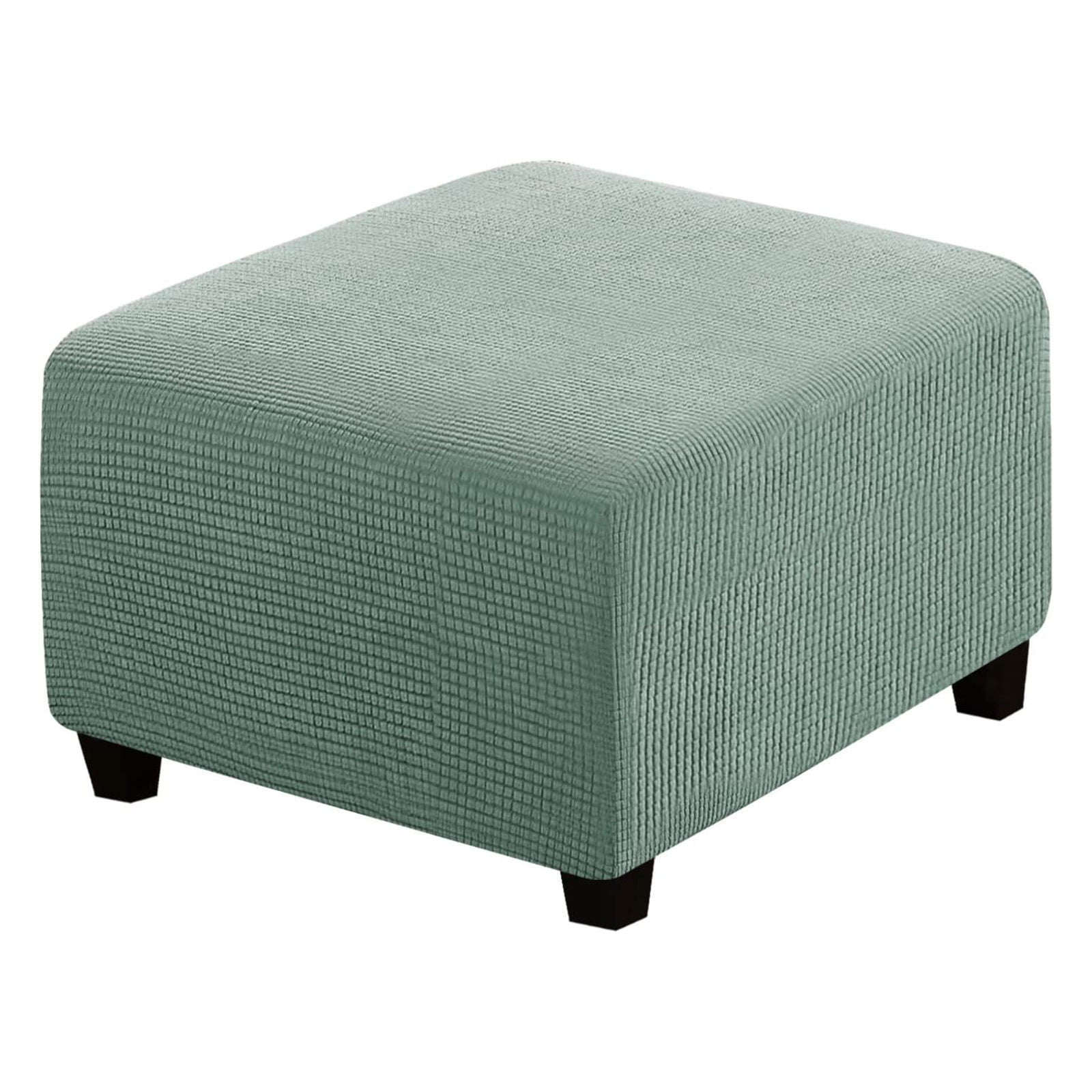 Jacquard Stretch Square Ottoman Cover Soft Thicken Dustproof Footstool