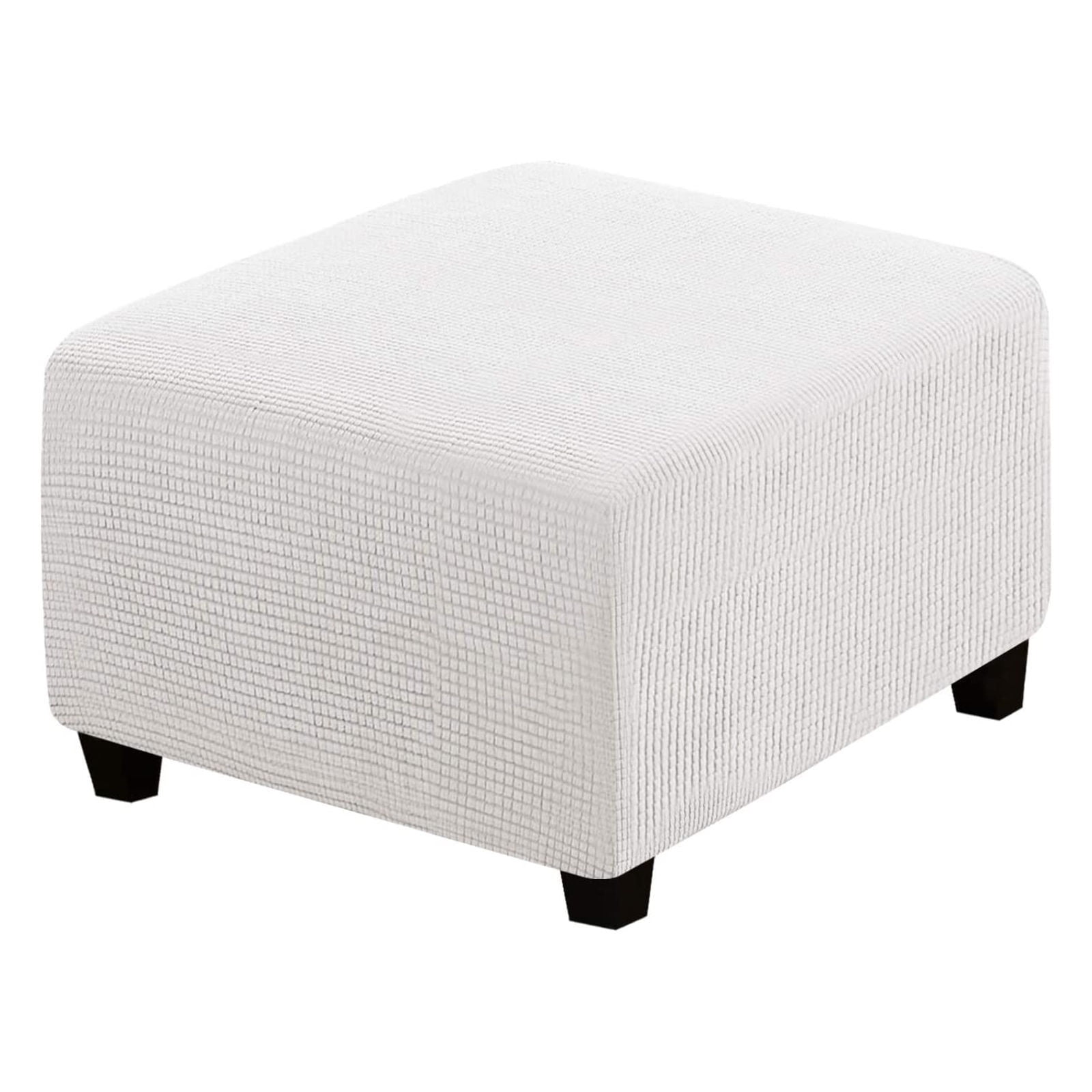Jacquard Stretch Square Ottoman Cover Soft Thicken Dustproof Footstool
