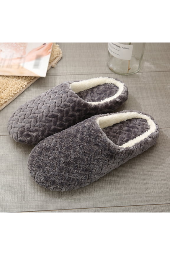 Jacquard Suede Soft Bottom Cotton Slipper ,Indoor Anti-slip Casual Shoes, Soft Bottom Home Slippers Indoor Non-Slip Comfortable Couple Slipper for Men and Women