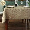 thumbnail image 1 of Jacquard Tablecloth Rectangle Damask Fabric Table Cloth, Water Resistant & Wrinkle Free Polyester Table Cover for Kitchen Dining Tabletop Use (Rectangle/Oblong, 52" x 70" (4-6 Seats), Gold), 1 of 8