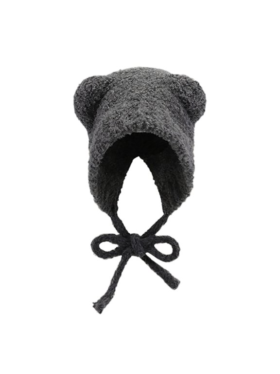 Jacquard Tassel Knit Hat with Pom Fluffy Pompom Women Knit Trapper Hat Soft Slouchy Warm Cuffed Winter Thicken Warm Hat Fleece Lined Braided with Wool Thickening Gray One Size