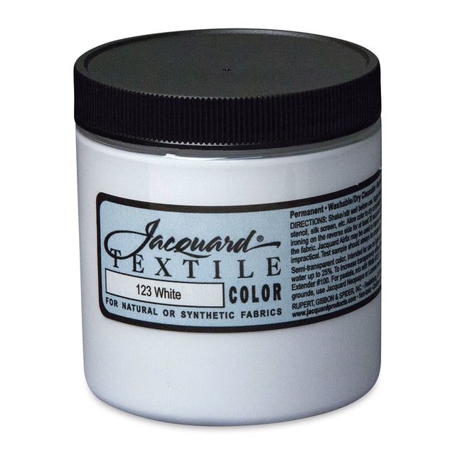 Jacquard Textile Color, 8 oz jar, White Fabric Paint