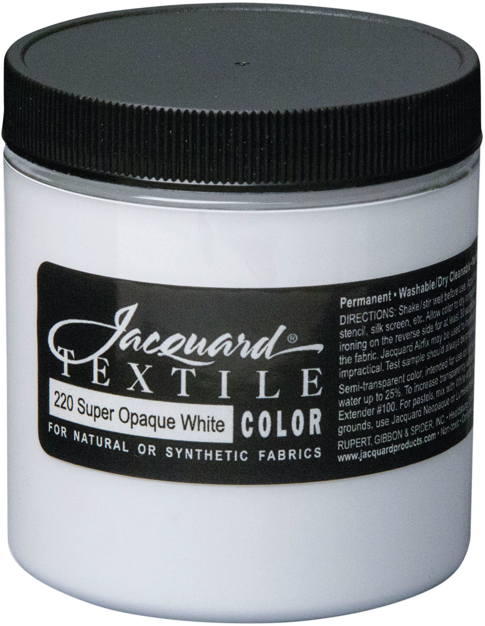 Jacquard 8oz Super Opaque White Textile Paint